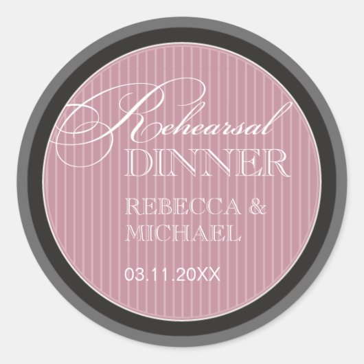 Classic Mauve Pinstripe Probe Dinner Sticker (Vorderseite)