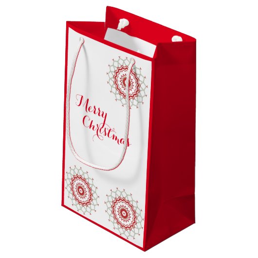 Classic Medallion Snowflake Kleine Geschenktüte (Rückseite Schrägansicht)