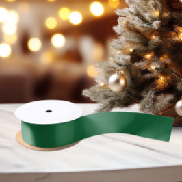 Classic Medium Emerald Green Minimal Satin Ribbon Satinband