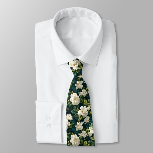 Classic Mens Fashion Gardenias Flower Krawatte (Gebunden)
