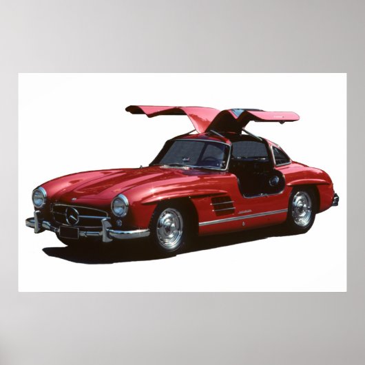 Classic Mercedes Benz SLR300 Gullwing Poster (Vorne)