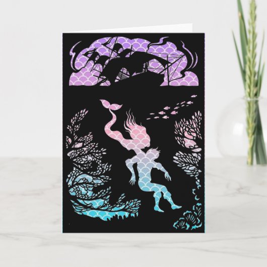 Classic Mermaid Mairy Tale. Blindkarte Karte (Vorderseite)