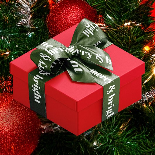 Classic Merry & Bright Green Color #1A4301 Satinband