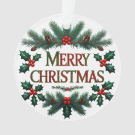 Classic Merry Christmas Acrylic Circle Ornament