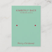 Classic Merry Christmas Blue Earring Display Visitenkarte (Vorderseite)