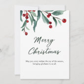 Classic Merry Christmas Card with Warm Winter Wish Einladung (Vorderseite)