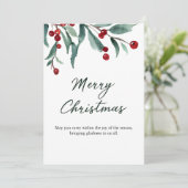 Classic Merry Christmas Card with Warm Winter Wish Einladung (Stehend Vorderseite)