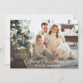 Classic Merry Christmas Custom Foto Feiertagskarte (Vorderseite)