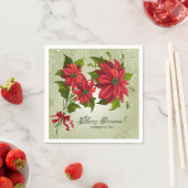 Classic Merry Christmas Paper Napkin Poinsettias Serviette (Beispiel)