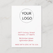 Classic Merry Christmas Red Earring Display Visitenkarte (Rückseite)