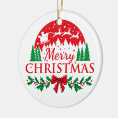 "Classic Merry Christmas Reindeer & Santa Ornament (Links)