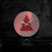 Classic Merry Christmas | Rich Festive Crimson Red Runde Wanduhr