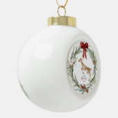 Classic Merry Christmas Winter Holiday Wreath Keramik Kugel-Ornament (Links)