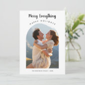 Classic Merry Everything Family Grußkarte Feiertagskarte (Stehend Vorderseite)