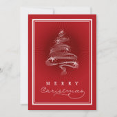 Classic Merry Sparkling Weihnachtsbaum Business Feiertagskarte (Vorderseite)