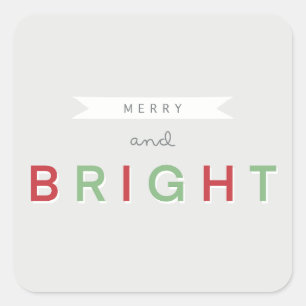 Classic Merry und Bright Quadratischer Aufkleber