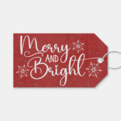 Classic Merry und Bright Trendy Christmas Geschenkanhänger (Vorderseite (Horizontal))