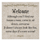 Classic Messy House Apology Poster (Vorderseite)