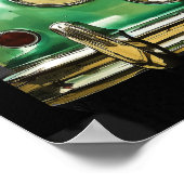 Classic Metallic Green Jaguar Sedan Poster (Ecke)