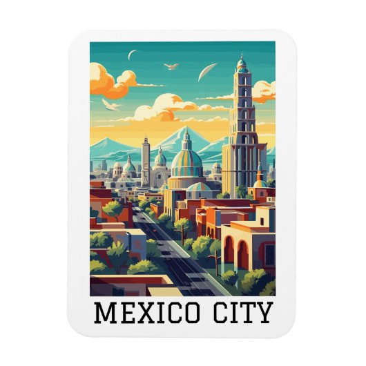 Classic Mexico City CDMX Retro Vintage Travel Magnet (Vertikal)