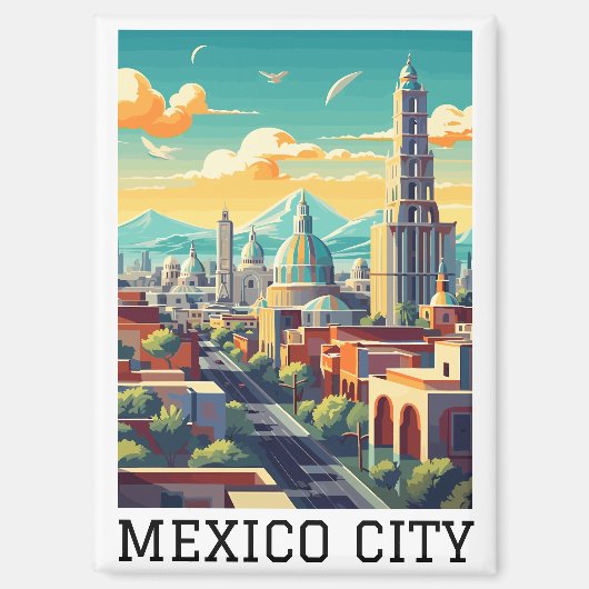 Classic Mexico City CDMX Retro Vintage Travel Magnet (Vorderseite)