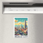 Classic Mexico City CDMX Retro Vintage Travel Magnet (In Situ (Geschirrspüler))