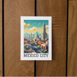 Classic Mexico City CDMX Retro Vintage Travel Postkarte