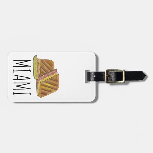 Classic Miami Cuban Sandwich Ham Pork Schweizer Kä Gepäckanhänger (Vorderseite horizontal)