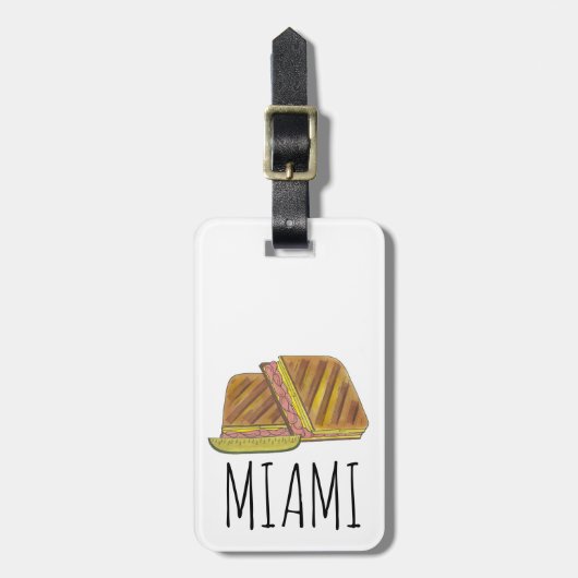 Classic Miami Cuban Sandwich Ham Pork Schweizer Kä Gepäckanhänger (Vorderseite vertikal)