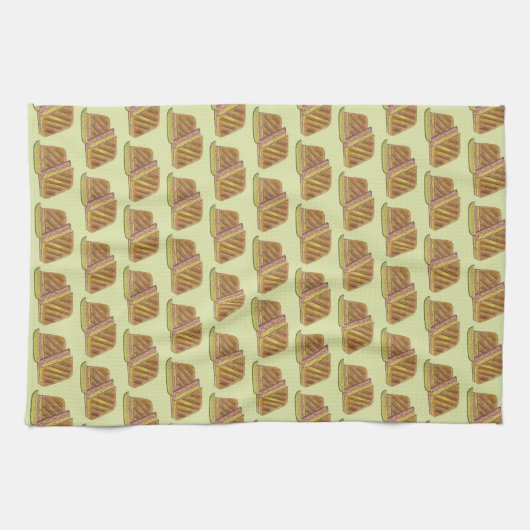 Classic Miami Cuban Sandwich Ham Pork Schweizer Kä Geschirrtuch (Horizontal)