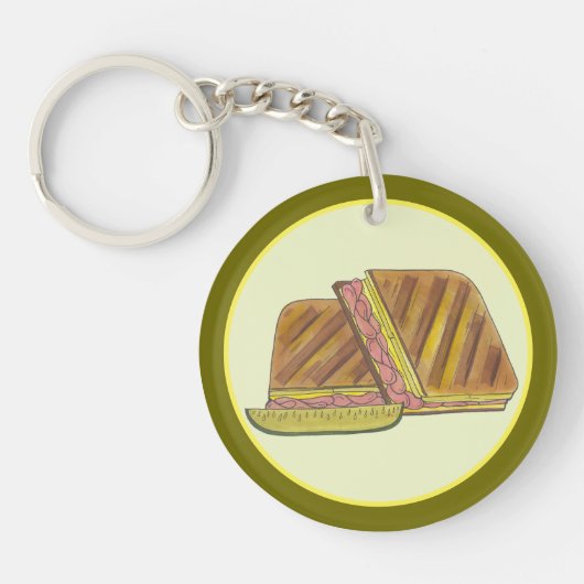Classic Miami Cuban Sandwich Ham Pork Schweizer Kä Schlüsselanhänger (Vorderseite)