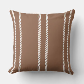 Classic Mid-tone Brown with Stripes Throw Pillow Kissen