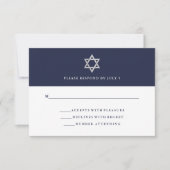 Classic Midnight Blue und White | Bar Mitzvah RSVP Karte (Vorderseite)