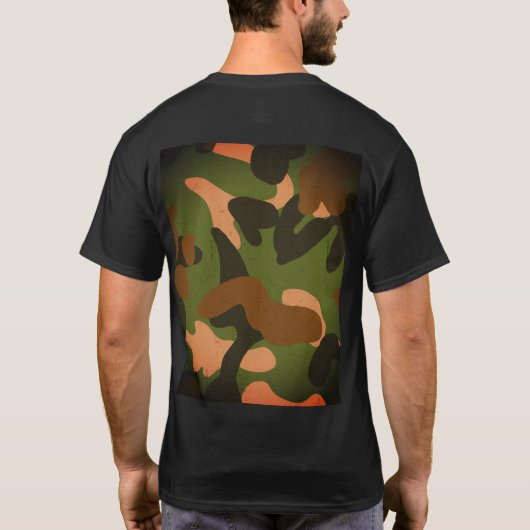 Classic Military Camo Personal Text T-Shirt (Rückseite)