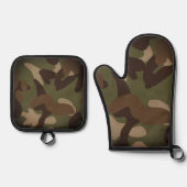 Classic Military Camouflage Pattern Ofenhandschuh & Topflappen-Set (Vorderseite)