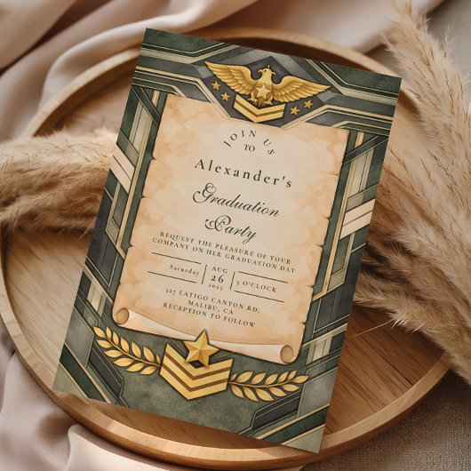 Classic Military Graduation Ceremony Einladung