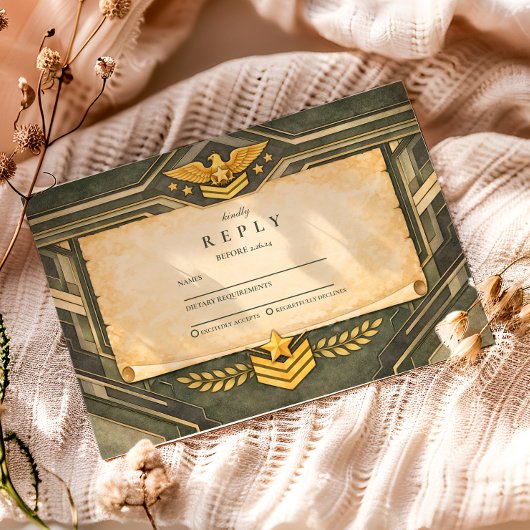 Classic Military Graduation Ceremony RSVP Karte