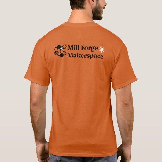 Classic Mill Forge Makerspace Orange T - Shirt (Rückseite)