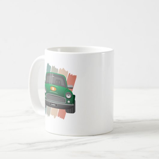 Classic Mini Car Green Kaffeetasse (Vorderseite Links)