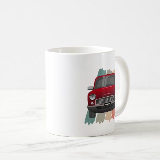 Classic Mini Car Red Kaffeetasse (VorderseiteRechts)