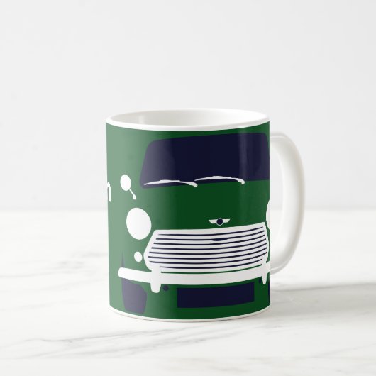 Classic Mini Cooper minimalistische Tasse (VorderseiteRechts)