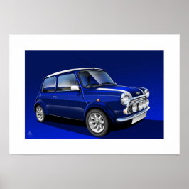 Classic Mini Cooper Poster Illustration