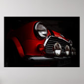 Classic Mini mit Kundgebung Leuchten Plakat (Vorne)