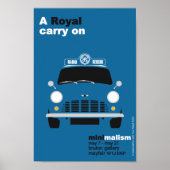 Classic Mini RAC Patrol van minimalistische Kunst Poster (Vorne)