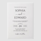 Classic Minimal Black and White Wedding Pergament Einladungen (Vorderseite)