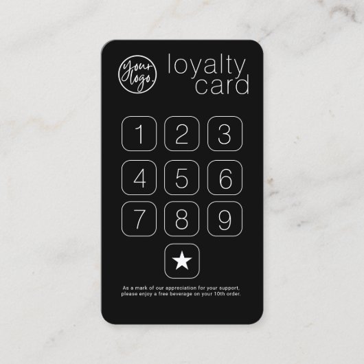 CLASSIC MINIMAL BLACK LOGO Business LOYALTY CARD Visitenkarte (Vorderseite)