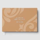 Classic Minimal Damask Ochre Wedding Gästebuch (Vorderseite)