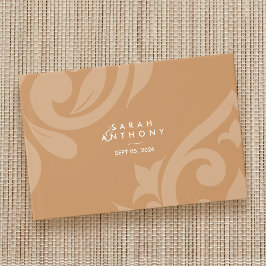 Classic Minimal Damask Ochre Wedding Gästebuch