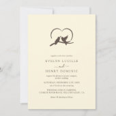 Classic Minimal Lovely birds Romantic Wedding Einladung (Vorderseite)