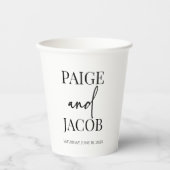 Classic Minimal Minimalist Custom Names Wedding Pappbecher (Vorderseite)